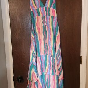 Colorful Striped Maxi Dress